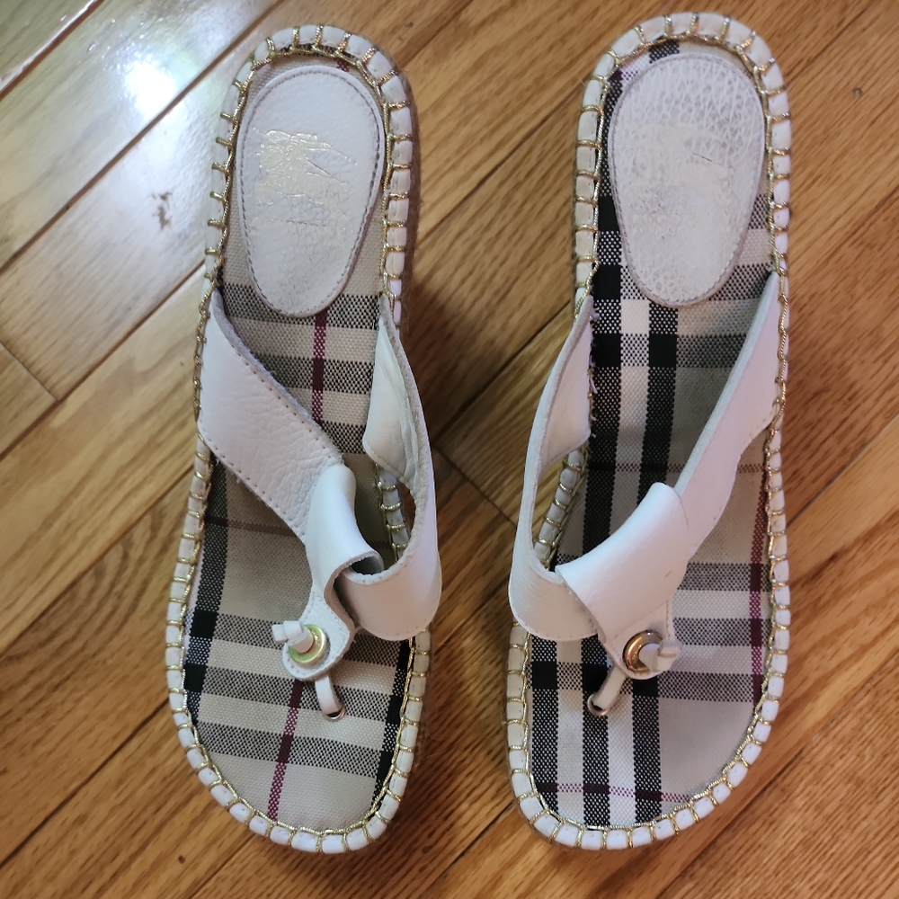 BURBERRY WEDGE SANDALS